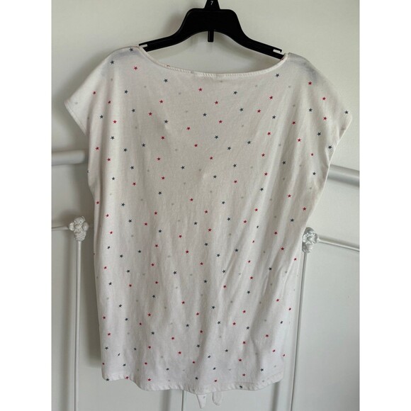 Lucky Brand small stars patriotic red white and blue tie tank crop top - Picture 3 of 6